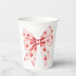 Vasos De Papel Berry Sweet Baby Shower Coquette Bow