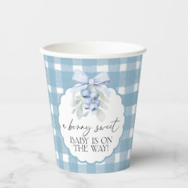 Vasos De Papel Berry Sweet Blueberry Gingham Baby Shower