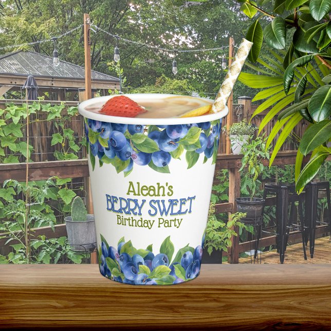 Vasos De Papel Berry Sweet Blueberry Tema fiesta de cumpleaños (Subido por el creador)