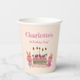 Vasos De Papel Berry Sweet Bunny Buddies_rosa