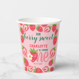 Vasos De Papel Berry Sweet Strawberry Baby Primer Fiesta de cumpl