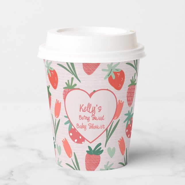Vasos De Papel Berry Sweet Strawberry Baby Shower Paper Cup (Anverso)