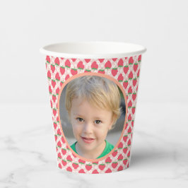 Vasos De Papel Berry Sweet Strawberry Primer Fiesta de cumpleaños
