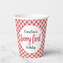 Vasos De Papel Berry Sweet Strawberry Primer Fiesta de cumpleaños