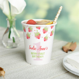 Vasos De Papel Berry Sweet Strawberry Red Berries Cumpleaños