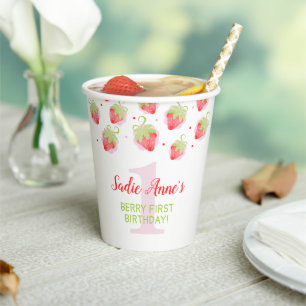 Vasos De Papel Berry Sweet Strawberry Red Berries Cumpleaños