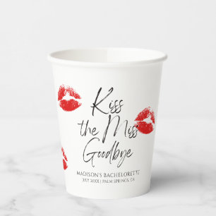 Vasos De Papel Besa A La Srta. Adiós Bachelorette