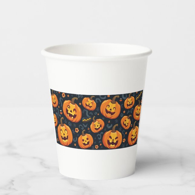 Vasos De Papel beso de jack o'lantern (Anverso)
