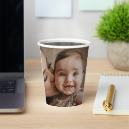 Vasos De Papel Beso Tierno de Madre Conmovedor Madre e Hijo