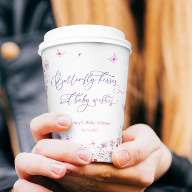 Vasos De Papel Besos de mariposa y deseos de bebé Baby Shower (Subido por el creador)