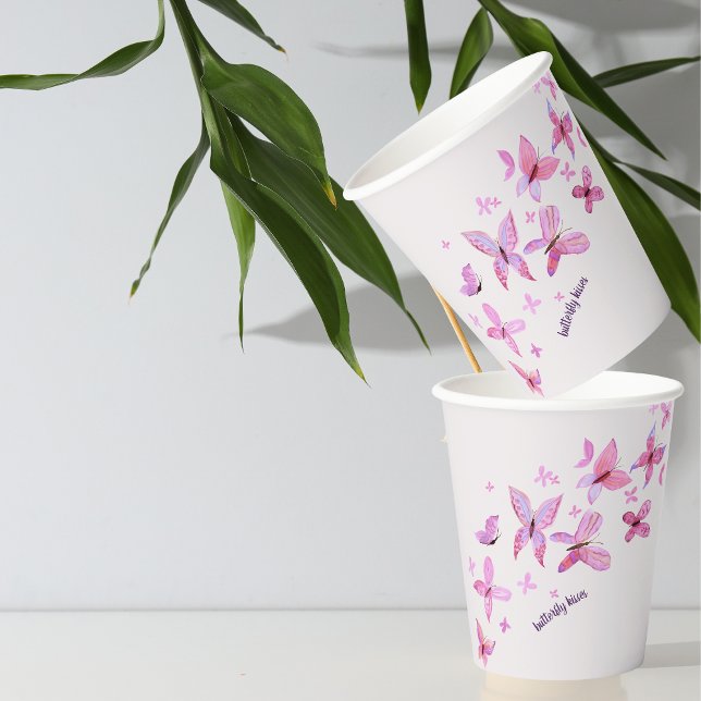 Vasos De Papel Besos de mariposa y deseos de bebé | Texto de ajus (Subido por el creador)