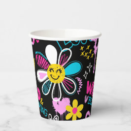 Vasos De Papel Bib para bebé con patrón de graffiti de flores son