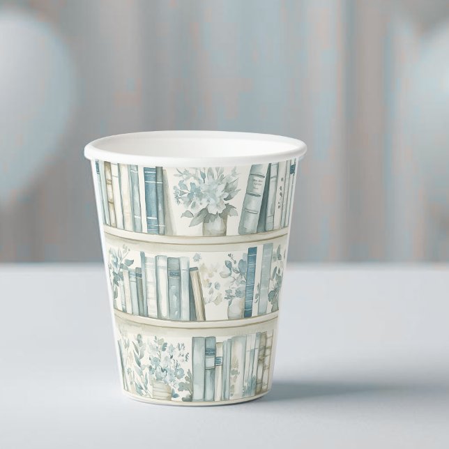 Vasos De Papel Biblioteca Nuevo Capítulo Niño Azul Libro Fiesta d (Subido por el creador)