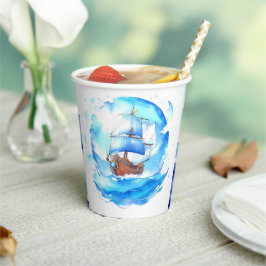 Vasos De Papel Bienvenida a los marineros: Baby Shower de niño ná