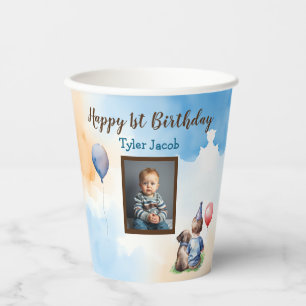 Vasos De Papel Bienvenida de primer cumpleaños del bebé personali
