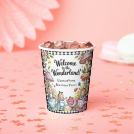Vasos De Papel Bienvenidos Al Fiesta De Nacimiento De Wonderland