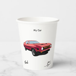 Vasos De Papel Big Red Car Custom Text Party Cup
