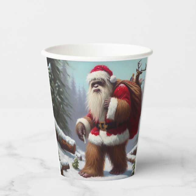 Vasos De Papel Bigfoot Santa Claus (Anverso)
