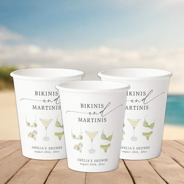 Vasos De Papel Bikinis y Martinis Ducha Bridal Bachelorette (Subido por el creador)
