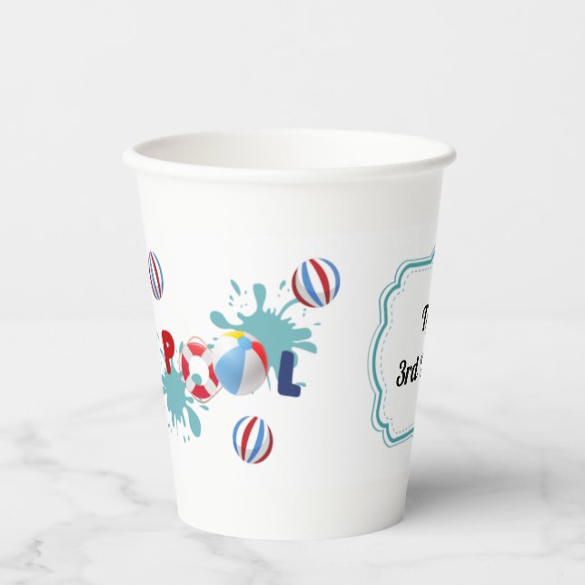 Vasos De Papel Billetes de papel personalizados Fiestas de Pool B (Anverso)