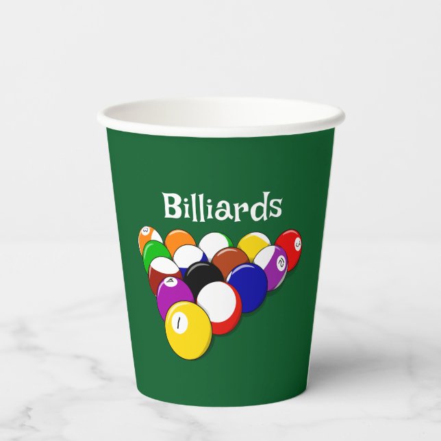 Vasos De Papel Billiard Balls Design Paper Cup (Reverso )