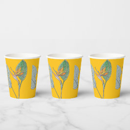 Vasos De Papel Bird of Paradise Flower