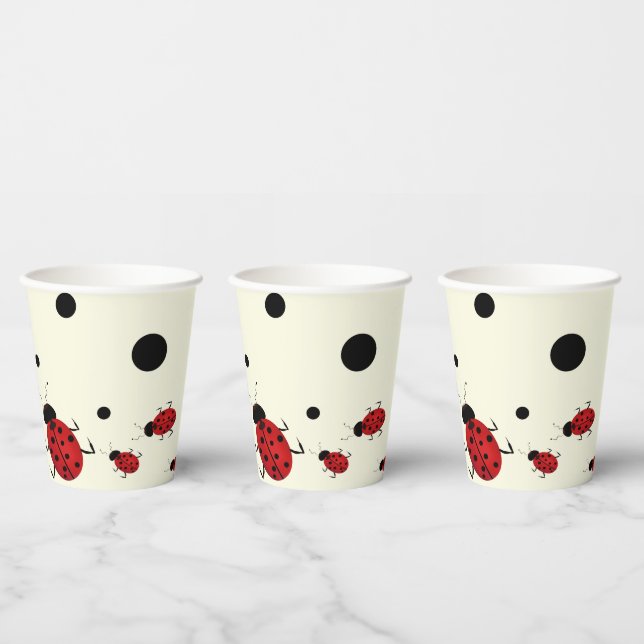 Vasos De Papel Birthday-Baby Shower, tema de Lady Bug (Multi)