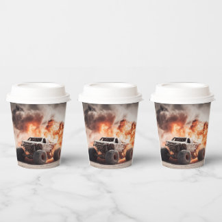 Vasos De Papel birthday for kids boys party car monster truck