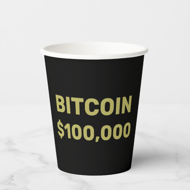 Vasos De Papel Bitcoin 100000 Celebración (Anverso)