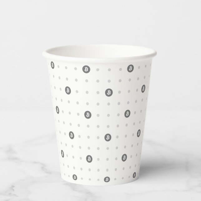 Vasos De Papel Bitcoin Polka Dot 8oz Paper Cup (Anverso)