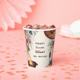 Vasos De Papel Bite Chef Bbq Sushi Japonés Hibachi cumpleaños 30