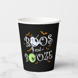 Vasos De Papel Black Boos & Booze Halloween Party