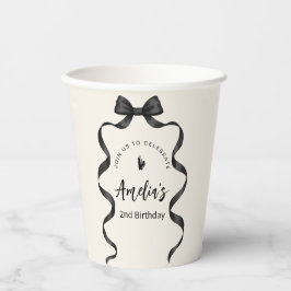 Vasos De Papel Black Bow Birthday Any Age