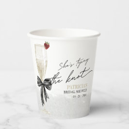 Vasos De Papel Black Bow está atando la ducha nupcial