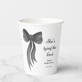 Vasos De Papel Black Bow She's Tying the Knot Bridal Shower 
