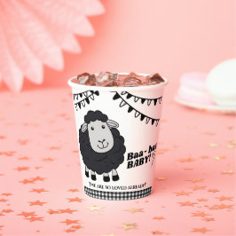Vasos De Papel Black Kawaii Little Lamb Baby Shower