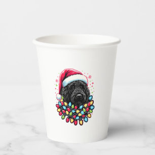 Vasos De Papel Black Labradoodle Christmas Tree Xmas Lights Doodl