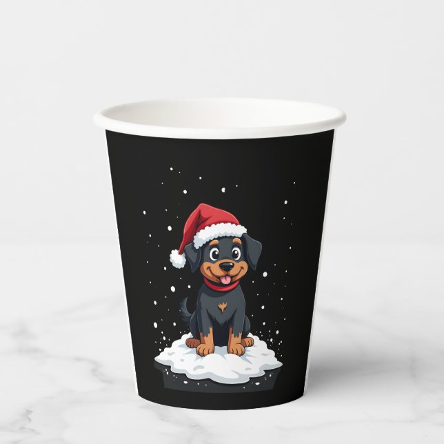 Vasos De Papel Black Labrador Christmas Santa Hat Xmas Pajama T-S (Anverso)