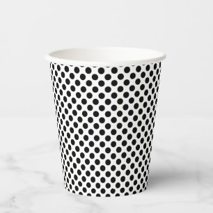 Vasos De Papel Black on White Small Size Polka Dots