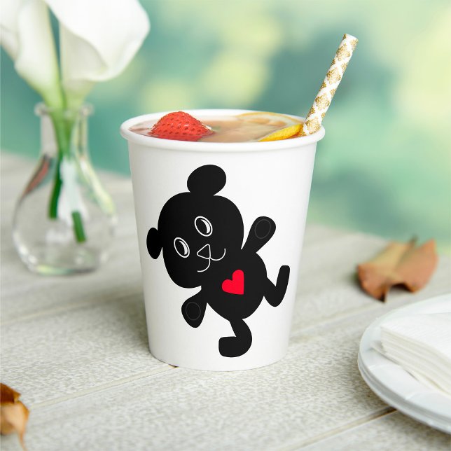 Vasos De Papel Black Teddy Bear Love (Subido por el creador)