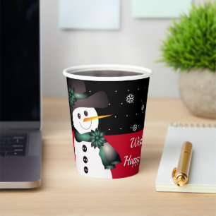 Vasos De Papel Blanco Negro Y Rojo Oscuro