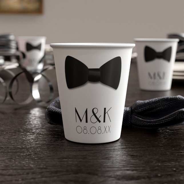 Vasos de papel blanco para boda con estilo Gatsby  (also available in 8 oz size (check stock availability))