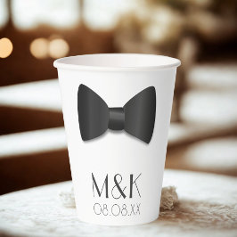 Vasos de papel blanco para boda con tema Gatsby de