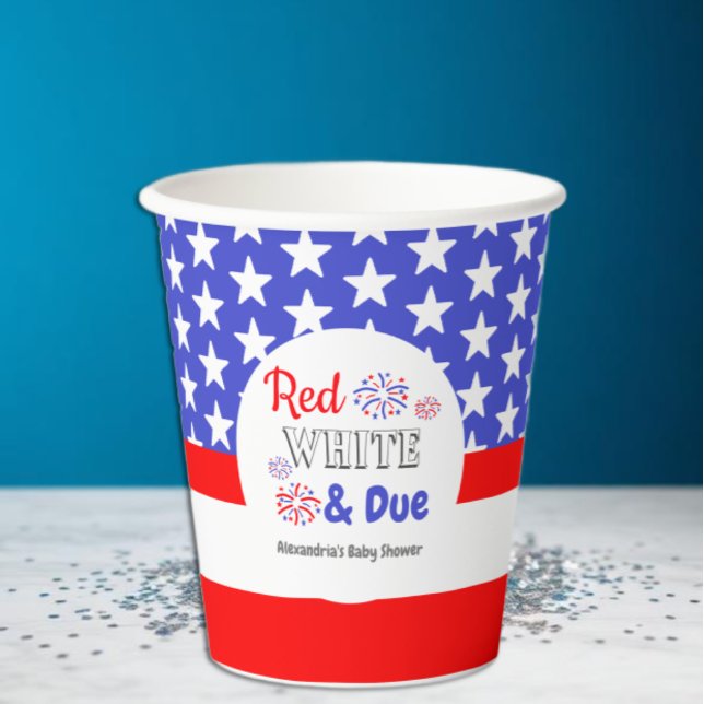 Vasos De Papel Blanco rojo y Baby Shower debido (Subido por el creador)