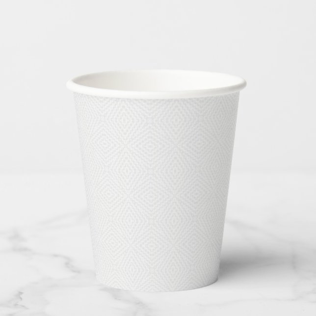Vasos De Papel Blanco sólido texturado. (Anverso)