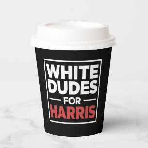 Vasos De Papel Blancos a favor de Kamala-Harris para presidente e