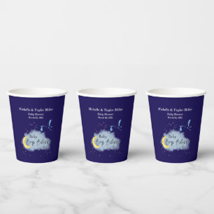 Vasos De Papel Bliss, niño pequeño con estrellas azul medianoche: