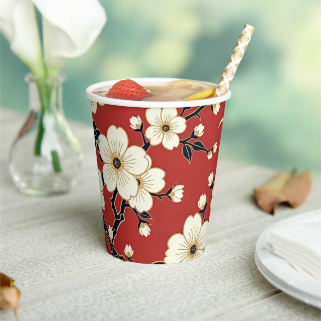 Vasos De Papel Blossom Nouveau | Elegant Floral (in situ)