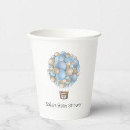 Vasos De Papel Blue Air Balloon Boy Baby Shower