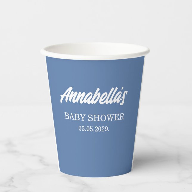 Vasos De Papel Blue Baby Boy Shower (Anverso)